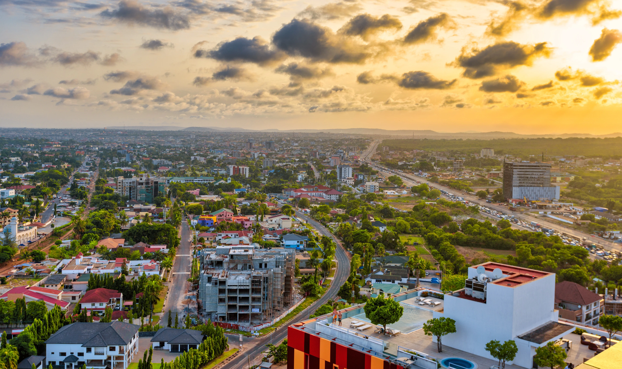 An aerial view in Accra, Ghana