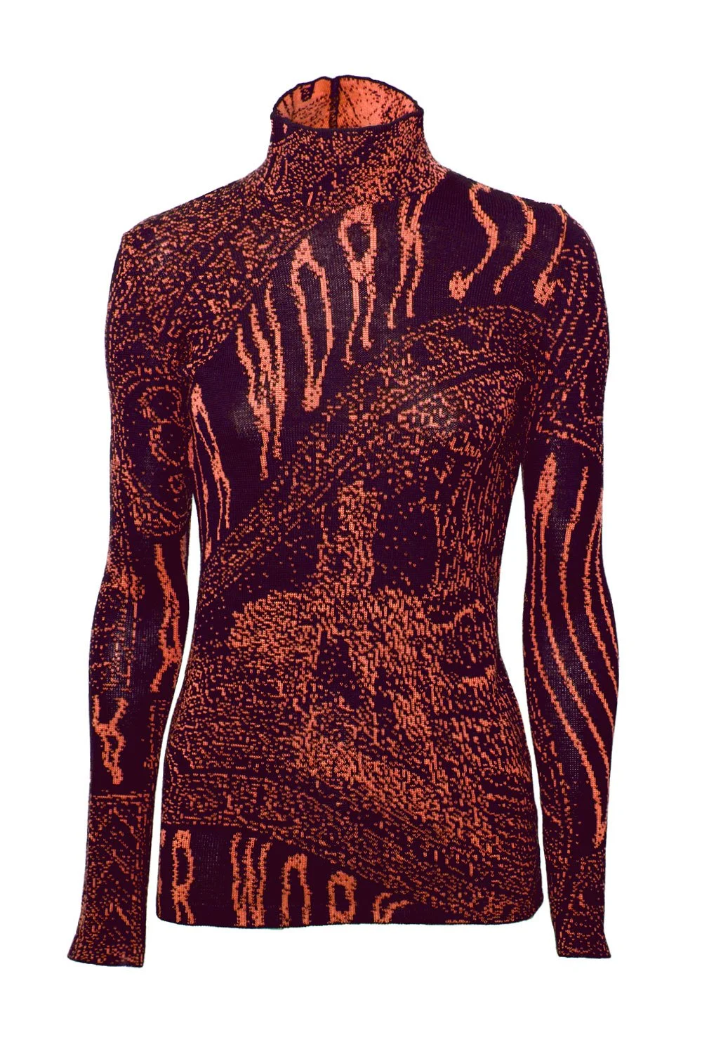 Stamp Turtleneck (dark purple/orange)