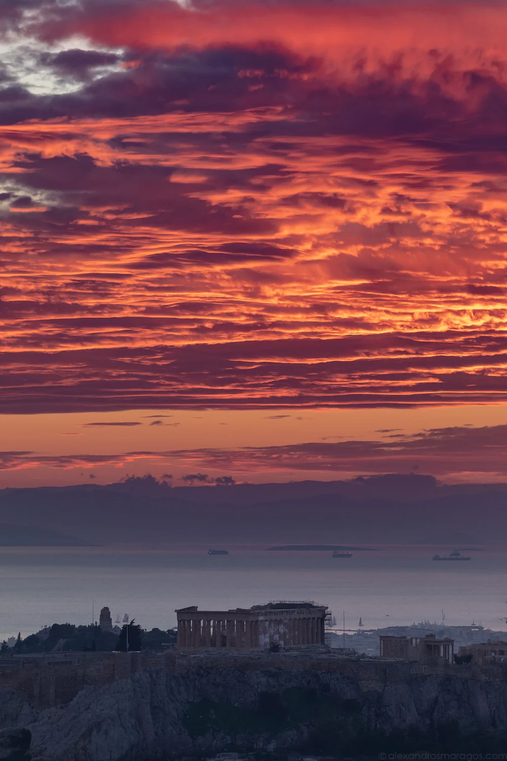 Athenian Sunset Free Image For Phone Wallpaper Alexandros Maragos