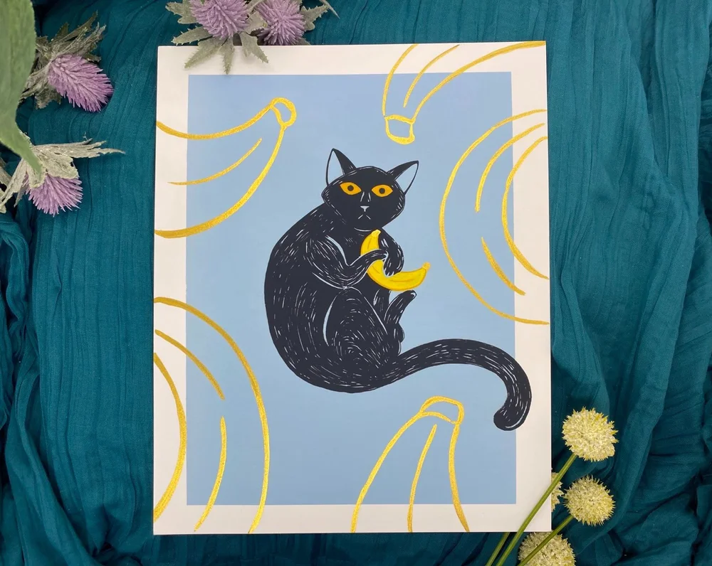 Oliver Banana Cat Print — Alexandra Brodt Illustration
