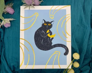 Oliver Banana Cat Print — Alexandra Brodt Illustration