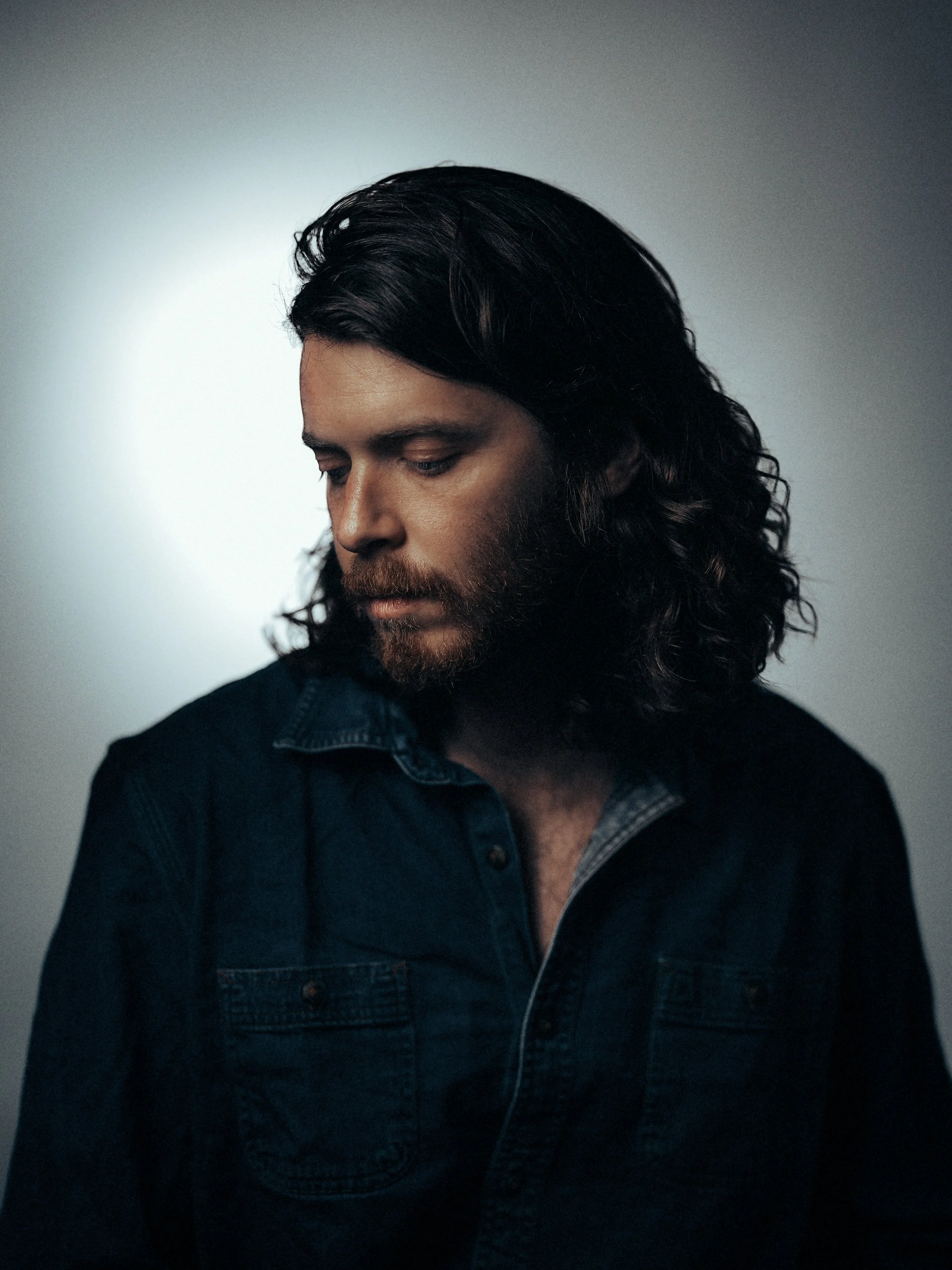 Vertical close-up portrait of Old Sea Brigade soft light studio photography