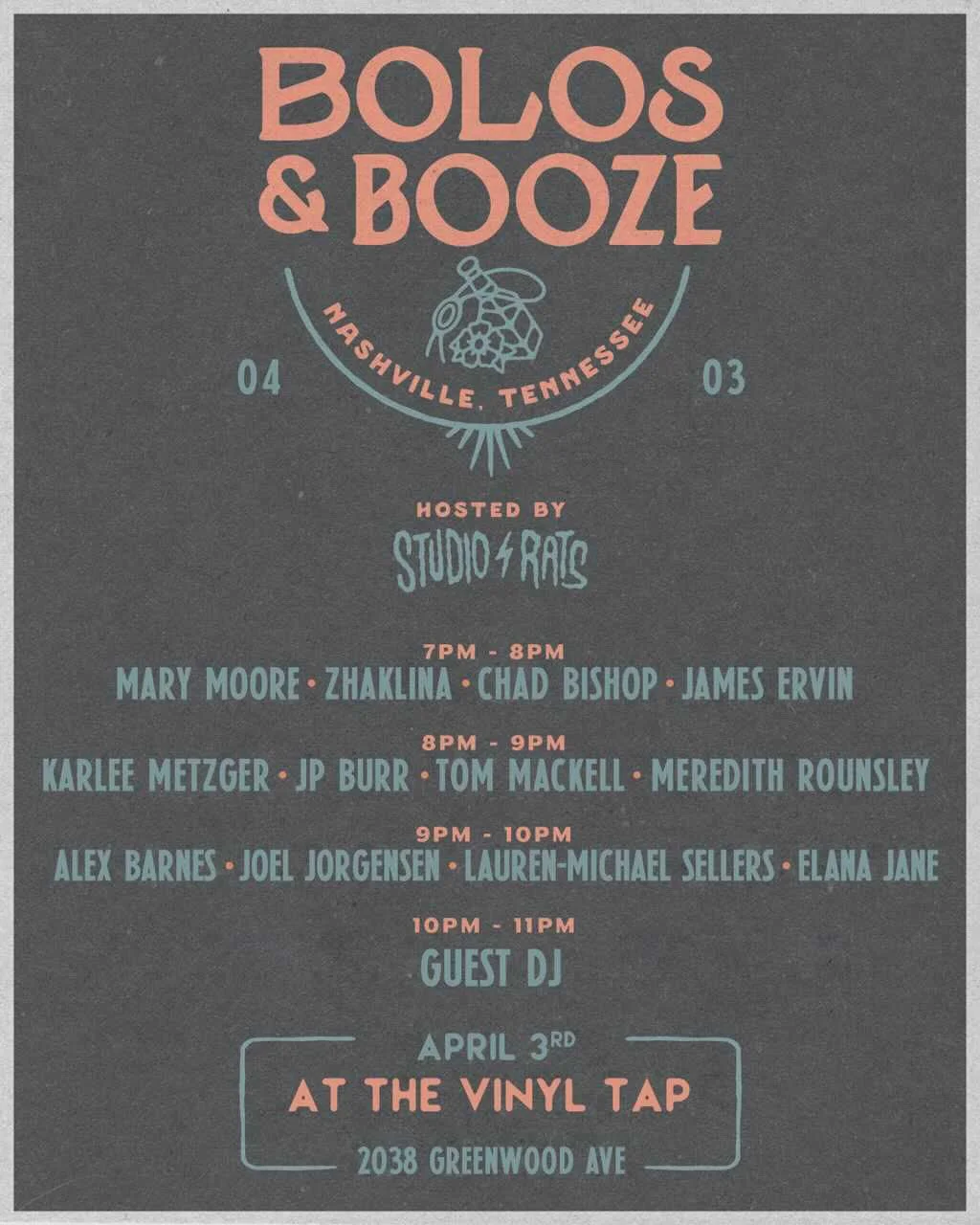 Bolos &amp; Booze Writers Round