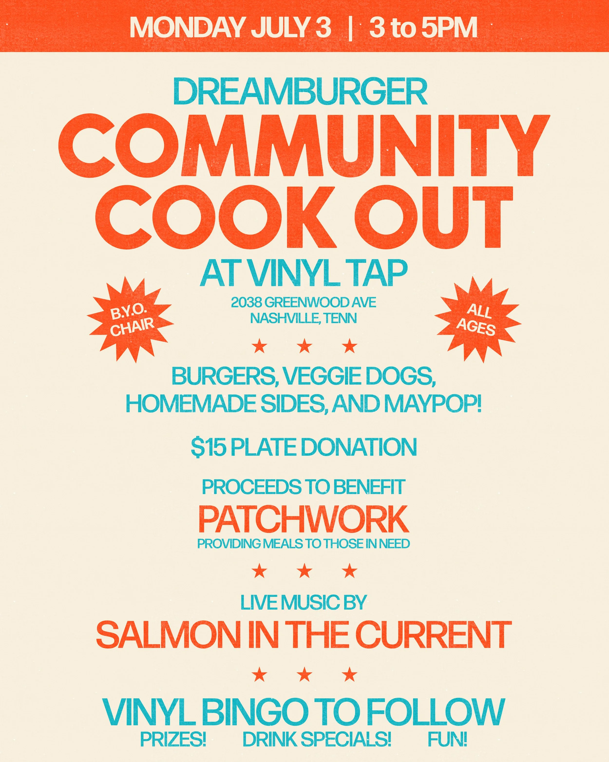 Dreamburger Community Cookout at Vinyl Tap