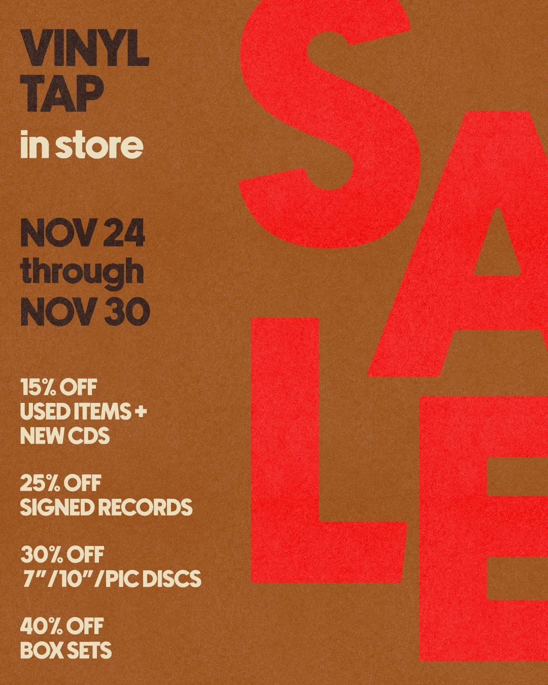 WEEK LONG RECORD STORE SALE