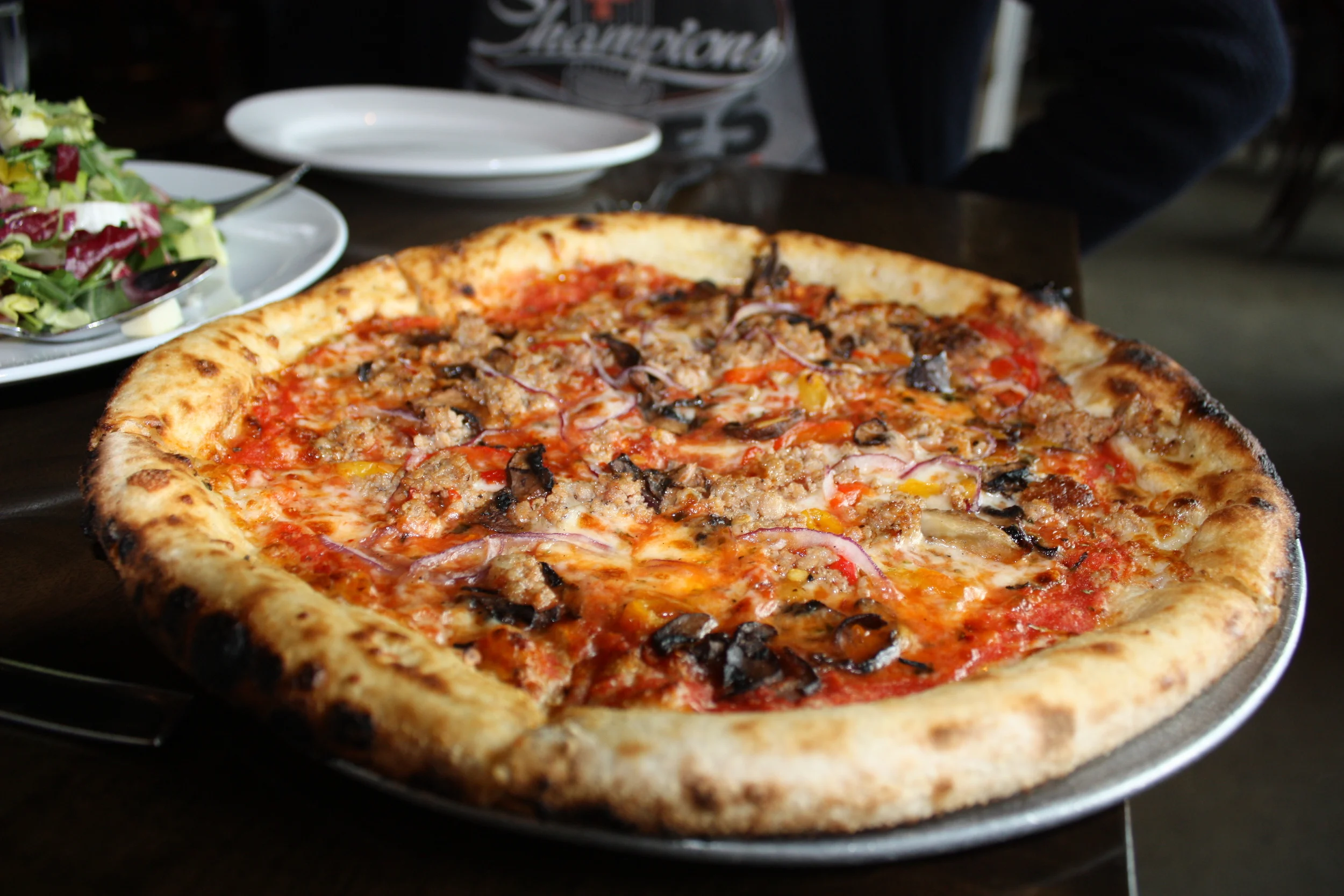 Sausage, peppers, smoked mozzarella