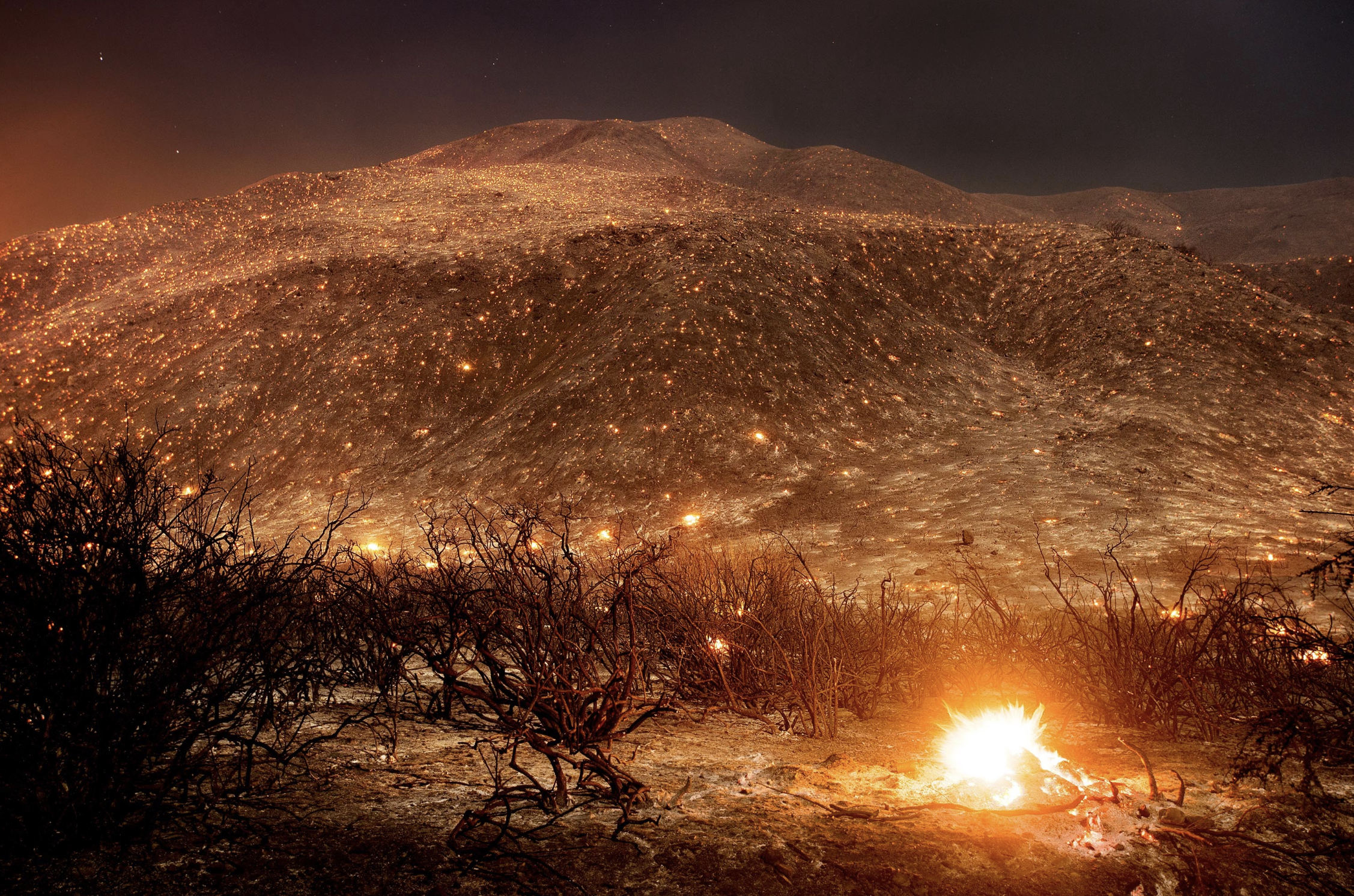 Noah Berger, Embers From the Blue Cut Fire, 2016. Courtesy of the artist.