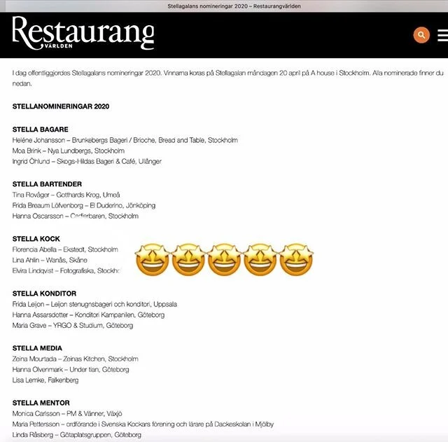 Wow!! LinaAhlin - Wanås - Congratulations!! We are so grateful and happy to have U among all other great collegues in the team! 🤩🤩🤩🤩🤩
Thank you @restaurangvarlden @stella_galan @ahousestockholm 
#wanas #wanasrestauranthotel #wanås #w