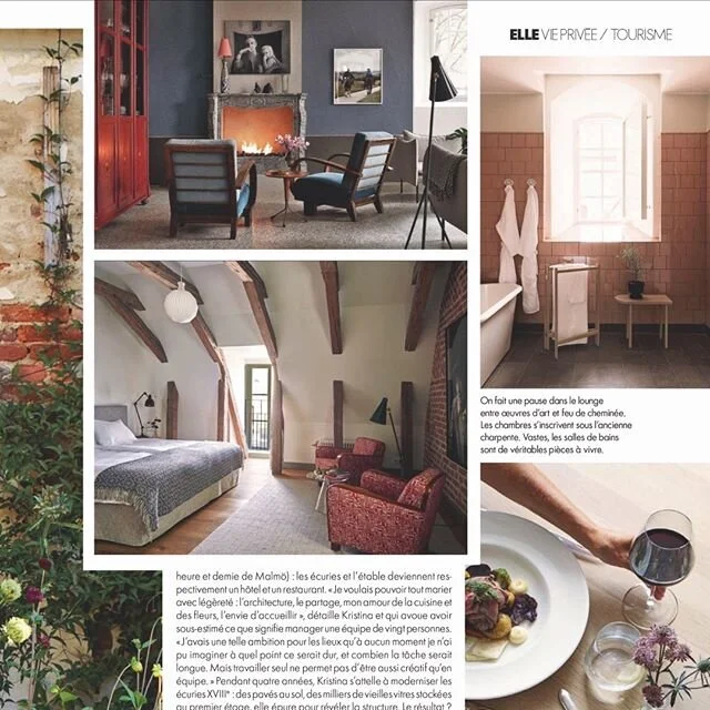 ELLE VIE PRIVÉE / TOURISME 🌸 Thank You agin, @claralefort so much for your so well written article in @ellefr #ellefr #claralefort  #wanas #wanås #wanasrestauranthotel #wanåsrestauranthotel #boutiquehotels #gastrohotel #organic #s