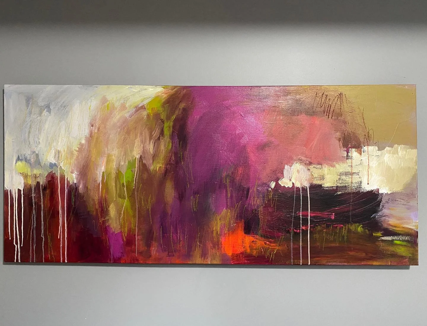 Collaborated with an amazing artist, who happens to also be my niece to create a new work of art for my brothers #wfh office. My nephews also contributed, but Ella &amp; I co-executive produced the piece &amp; I am sooo happy with the results, but al