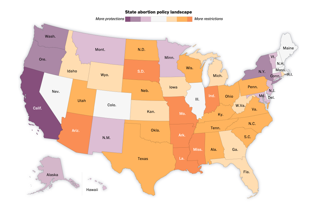 The widening gap in abortion laws in this country