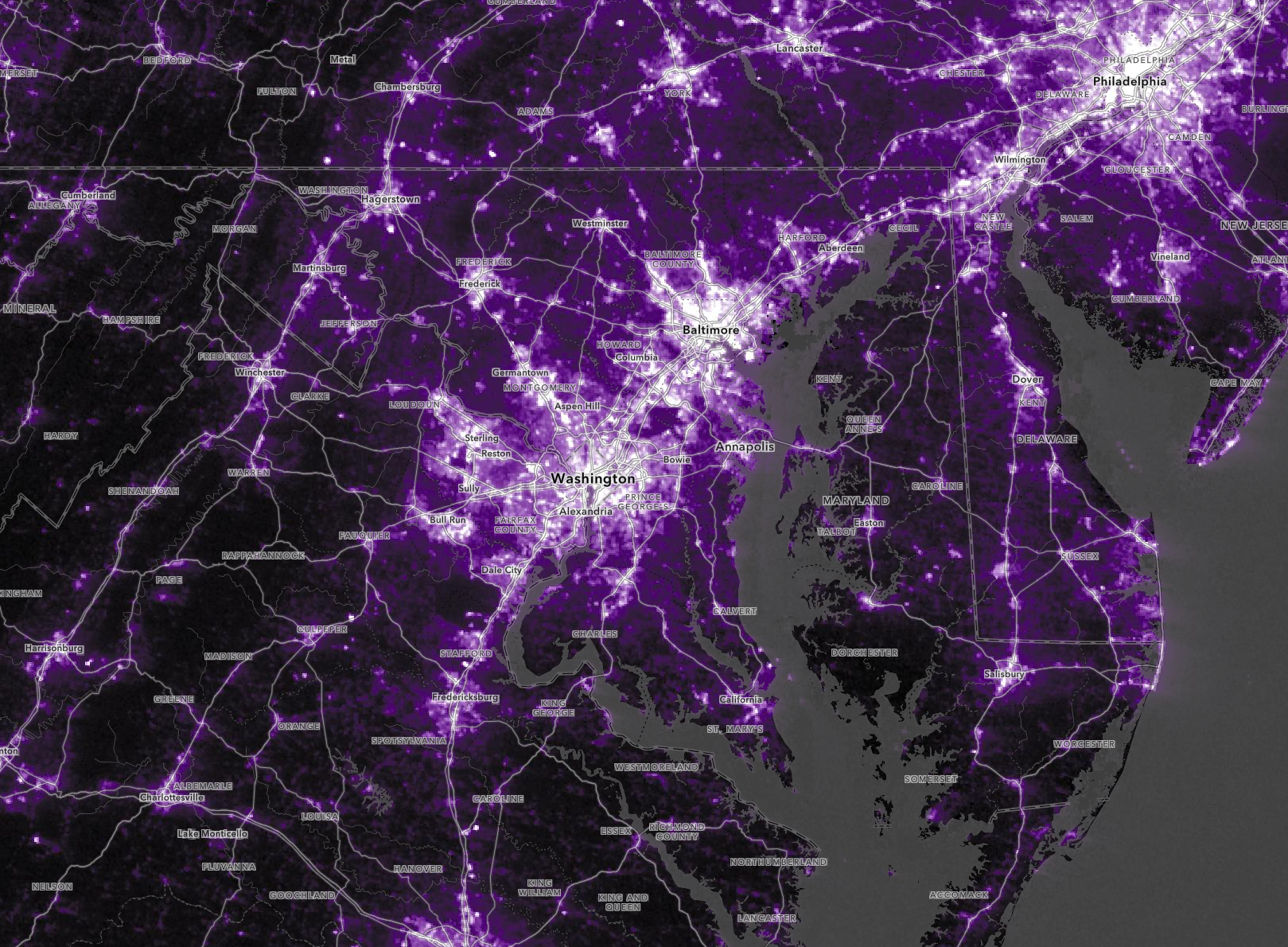 VIIRS Nighttime Lights Monthly Cloud-Free Composite