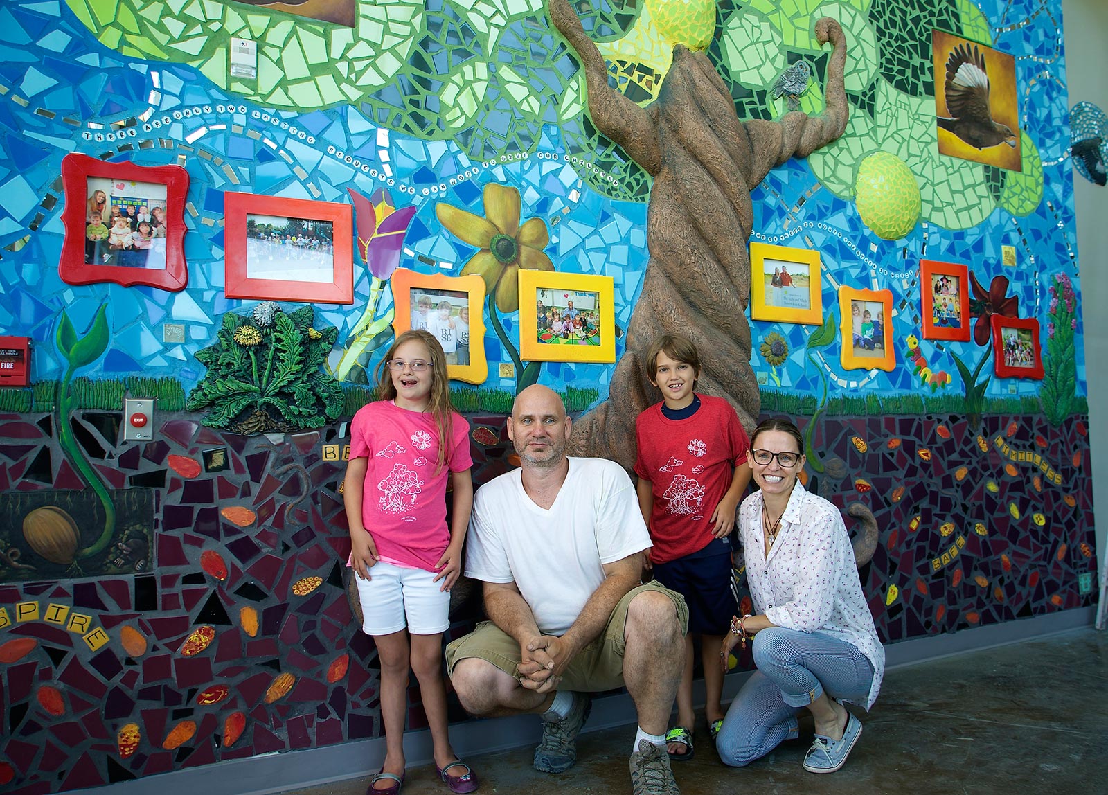 Artist, Tracy Van Duinen, and DEPT. OF CULTURE Founder Lisa Jennings with The Rise School of Austin Kids
