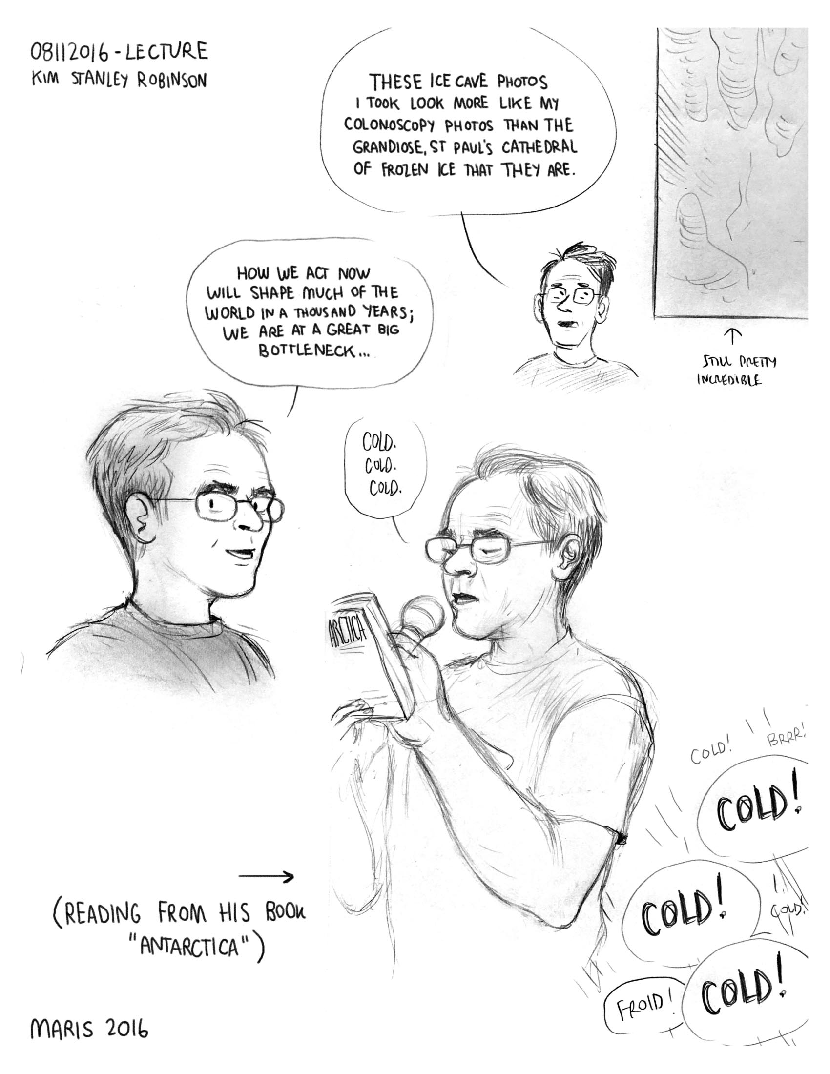 Kim Stanley Robinson lecture doodles, 