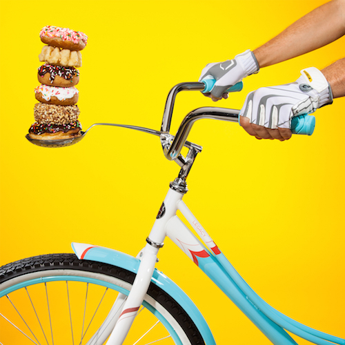 Caption: Exercise your right and treat yourself for biking to work today. #MotivationMonday