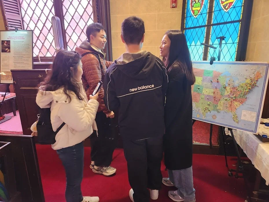 Visitors marking their spots.jpg