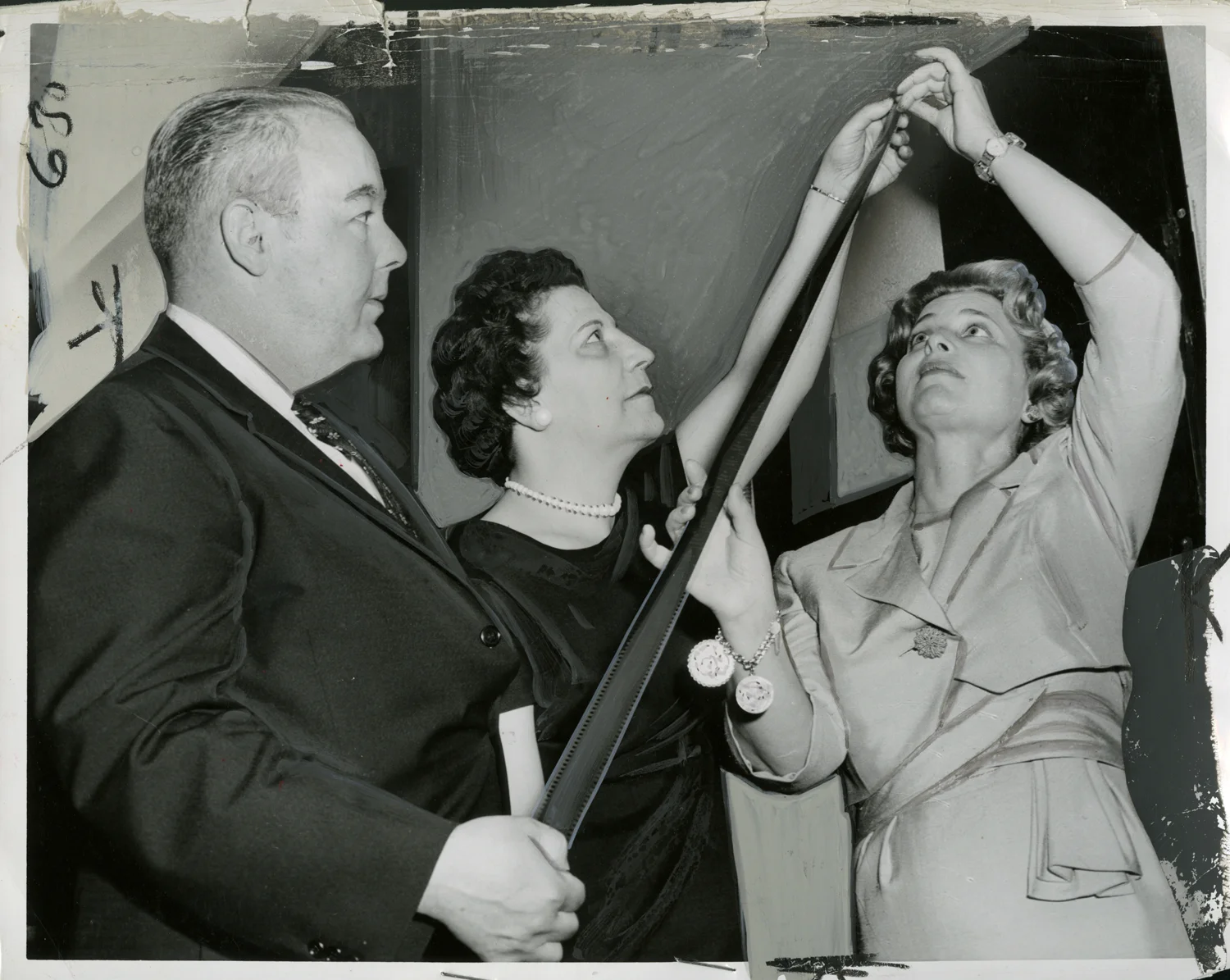 Newly Appointed Censor Board, May 1961: Norman Mason, Mary Avara, and Rosalyn Shecter. William LaFoore, 1961.