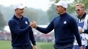 Going with the successful Ryder Cup team and major champions to capture the Zurich, Photo courtesy of Sky Sports, Rose left, Stenson right 