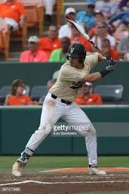 J.J. Bleday brings his .368 average from last season back to the lineup for his junior year in right field (Photo, Getty Images).