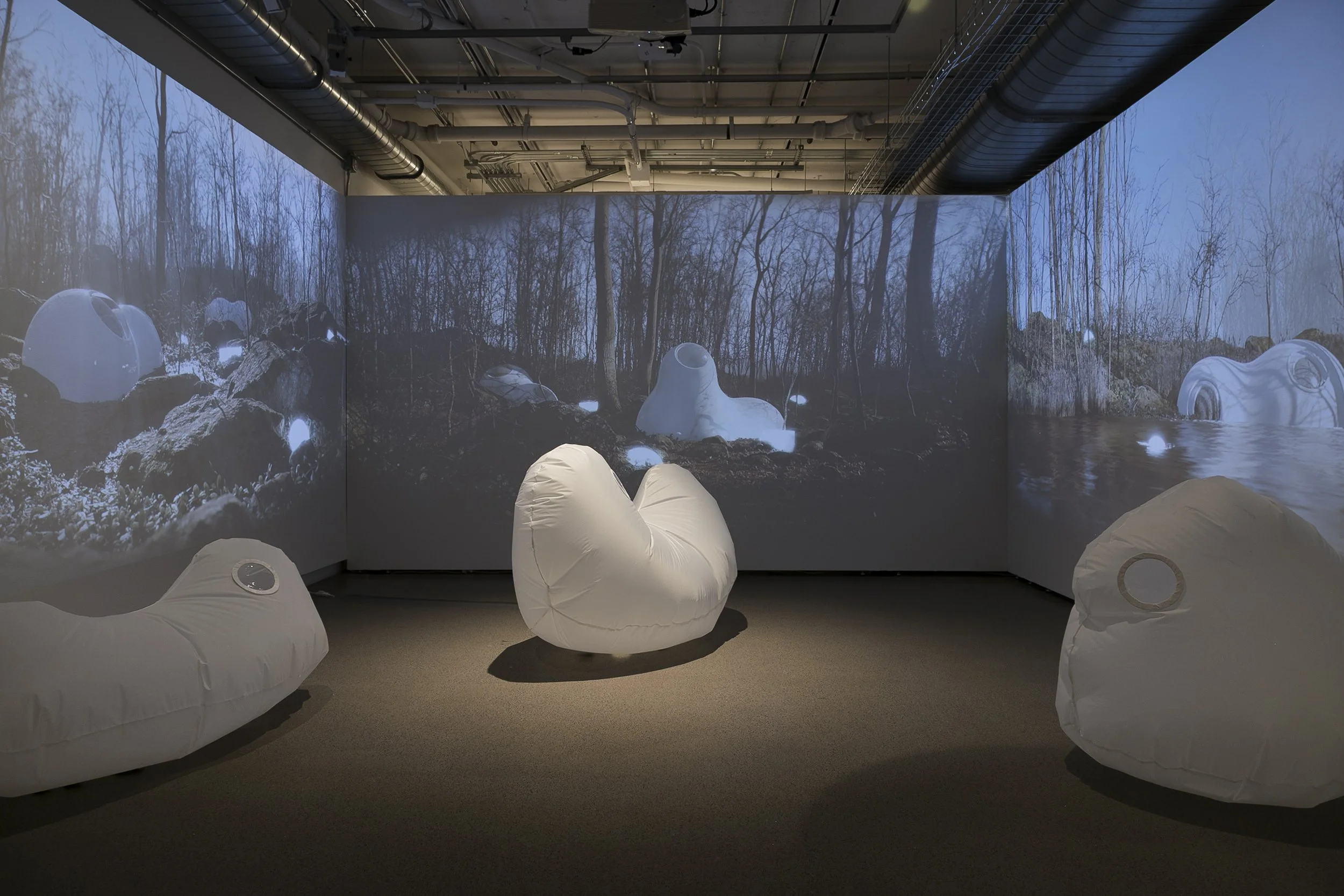 data_collectors.exe
ripstop nylon, air, fans, archival material 
2025


Amorphous structures that embody the physical data collections and preservation of Appalachian narratives. Preserving the hand-made is an important element of Appalachian Sci-Fi 