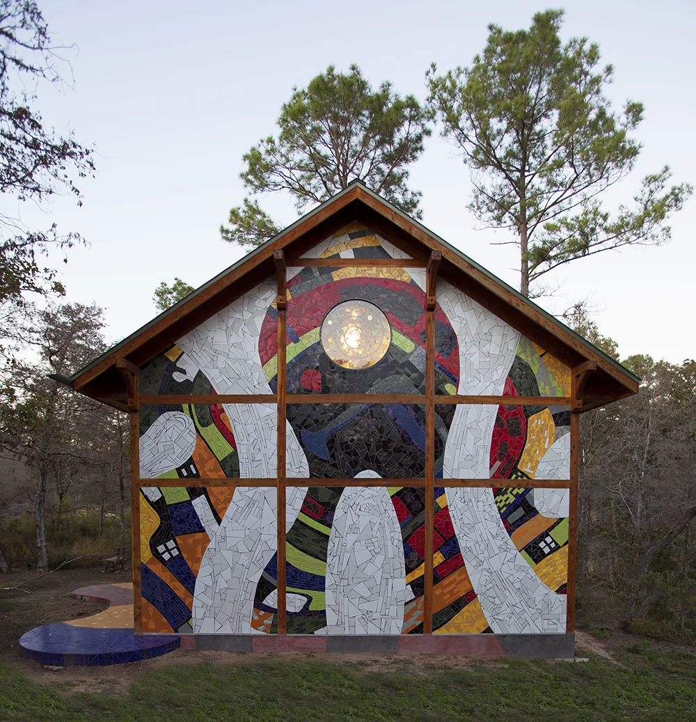 Art tile Mosiac skin for Library in the Woods — Panton Architect