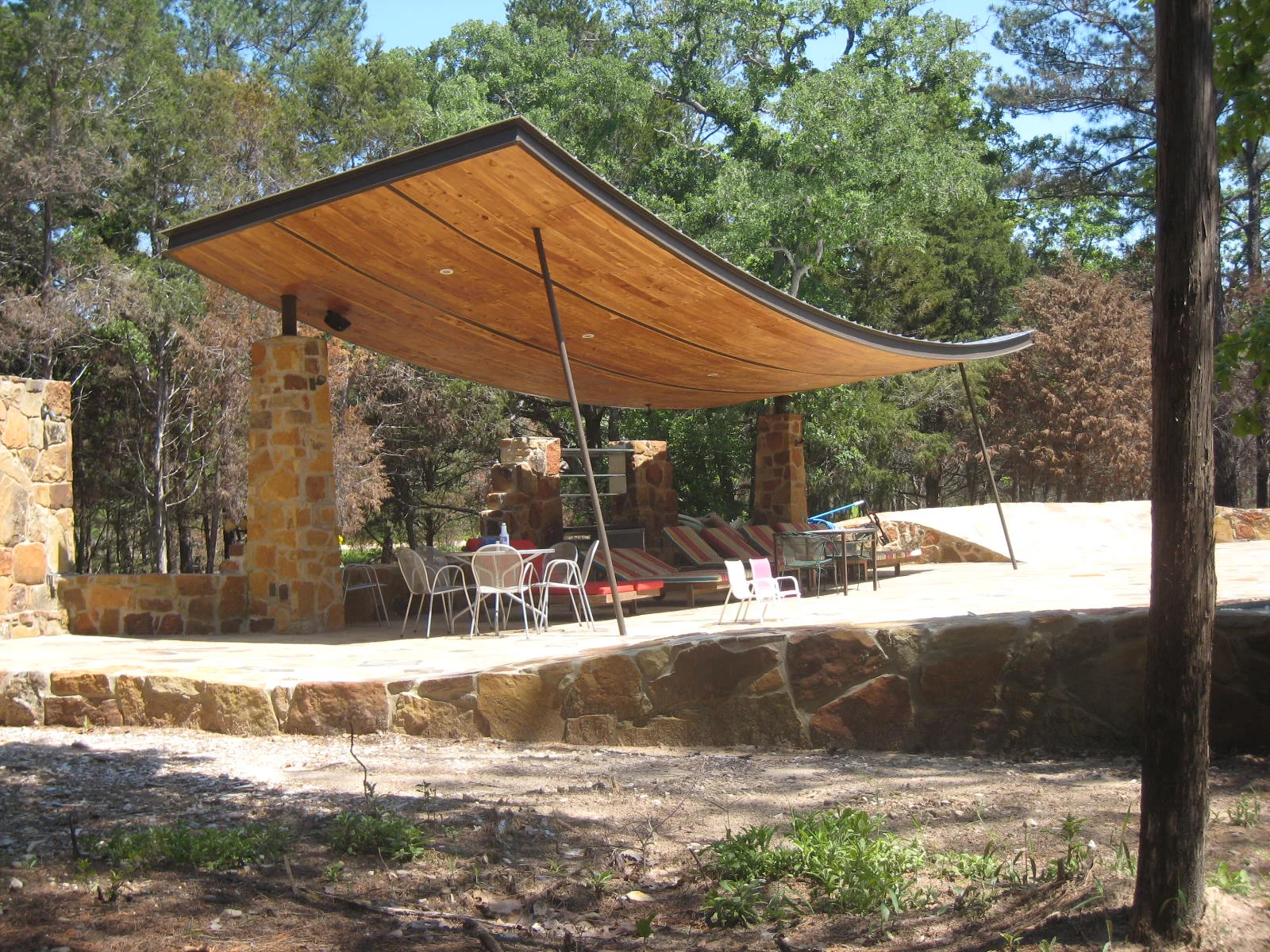 Pool porch and no roof bath house