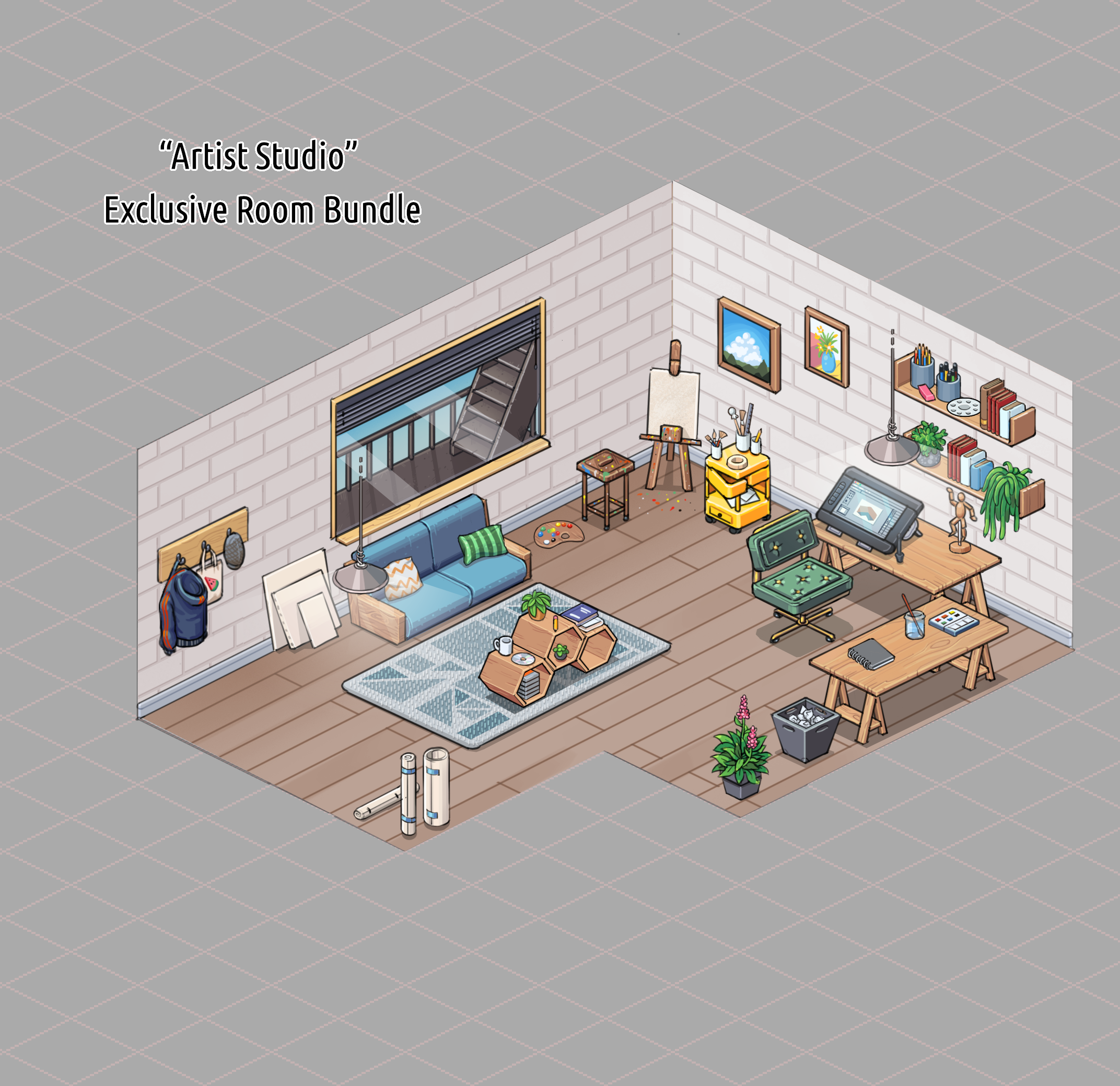 Concept sketch of the “Artist Studio” exclusive bundle.