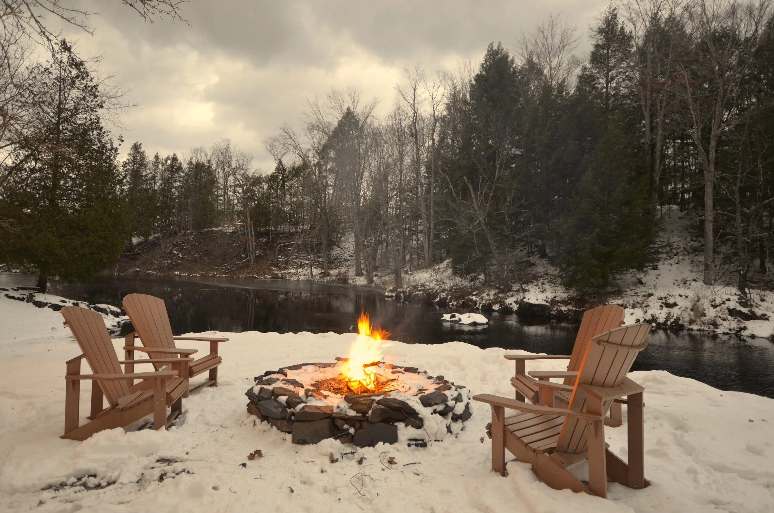 Romantic Couples Getaway Bonfire