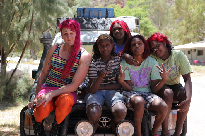 Queen of the Desert , (2012) Starlady with young women from Areyonga (Olivia, Anthea, Caitlin, Chantel) © 360 Degree Film