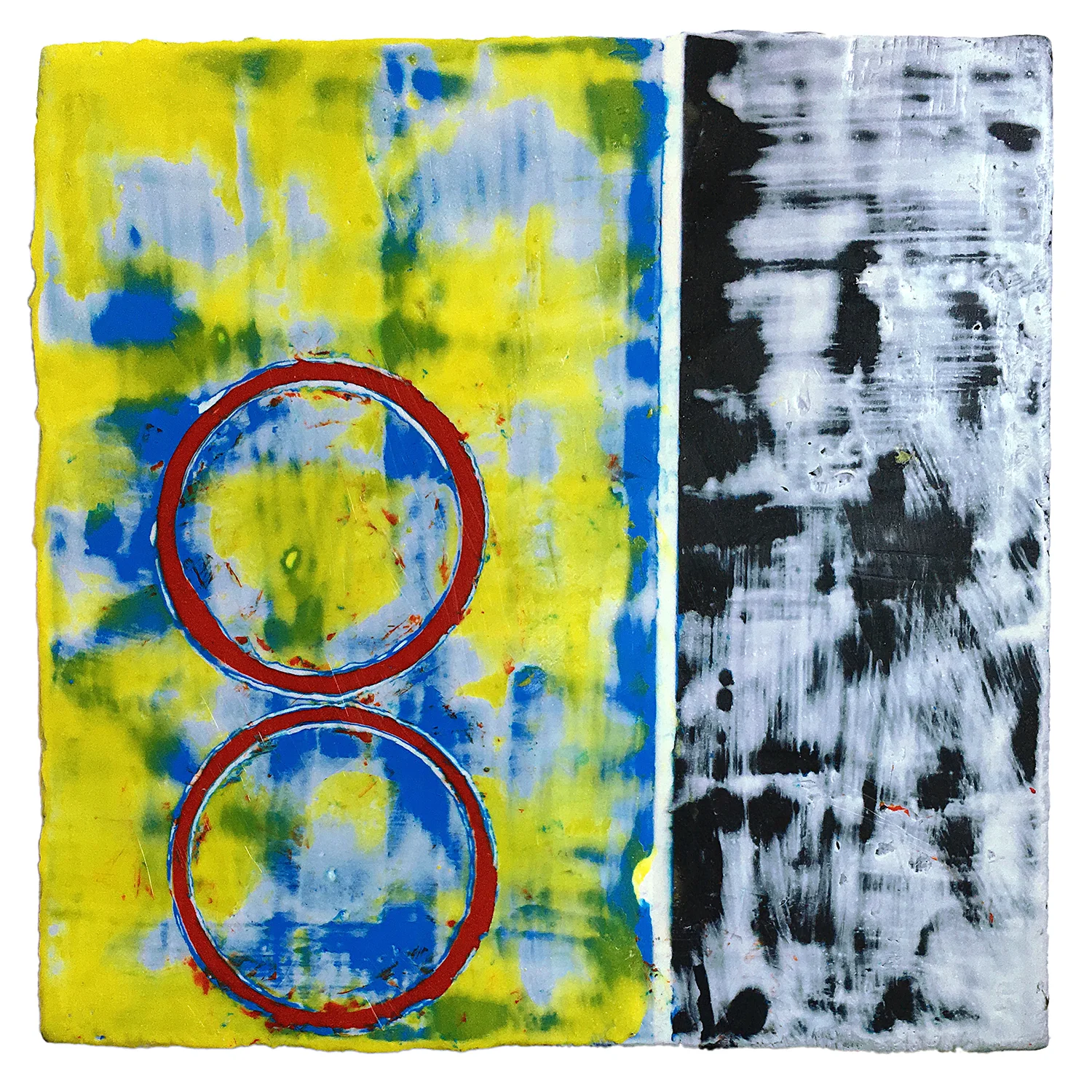 Encaustic number 4 8"X8"
