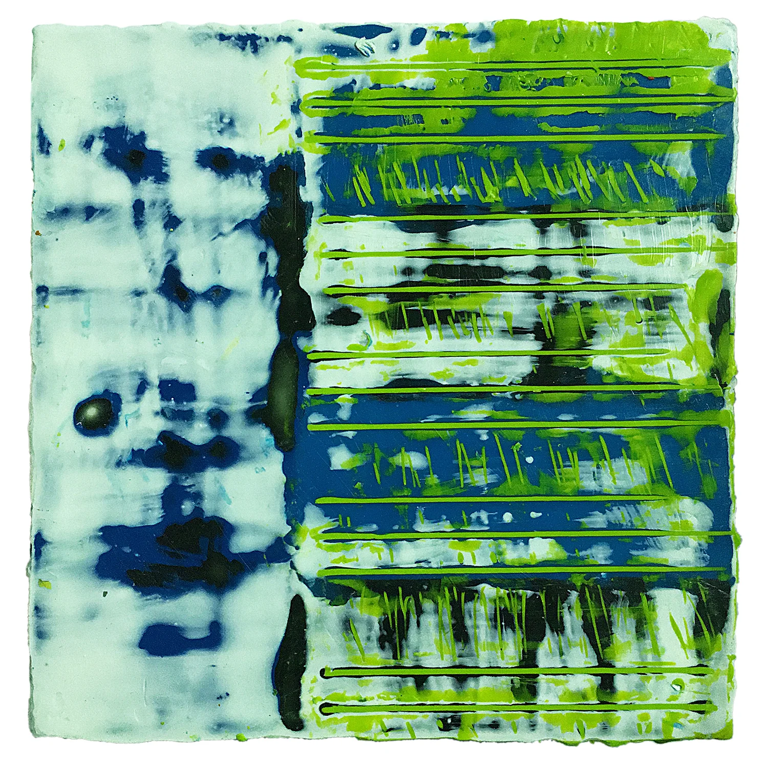 Encaustic number 10 8"X8"