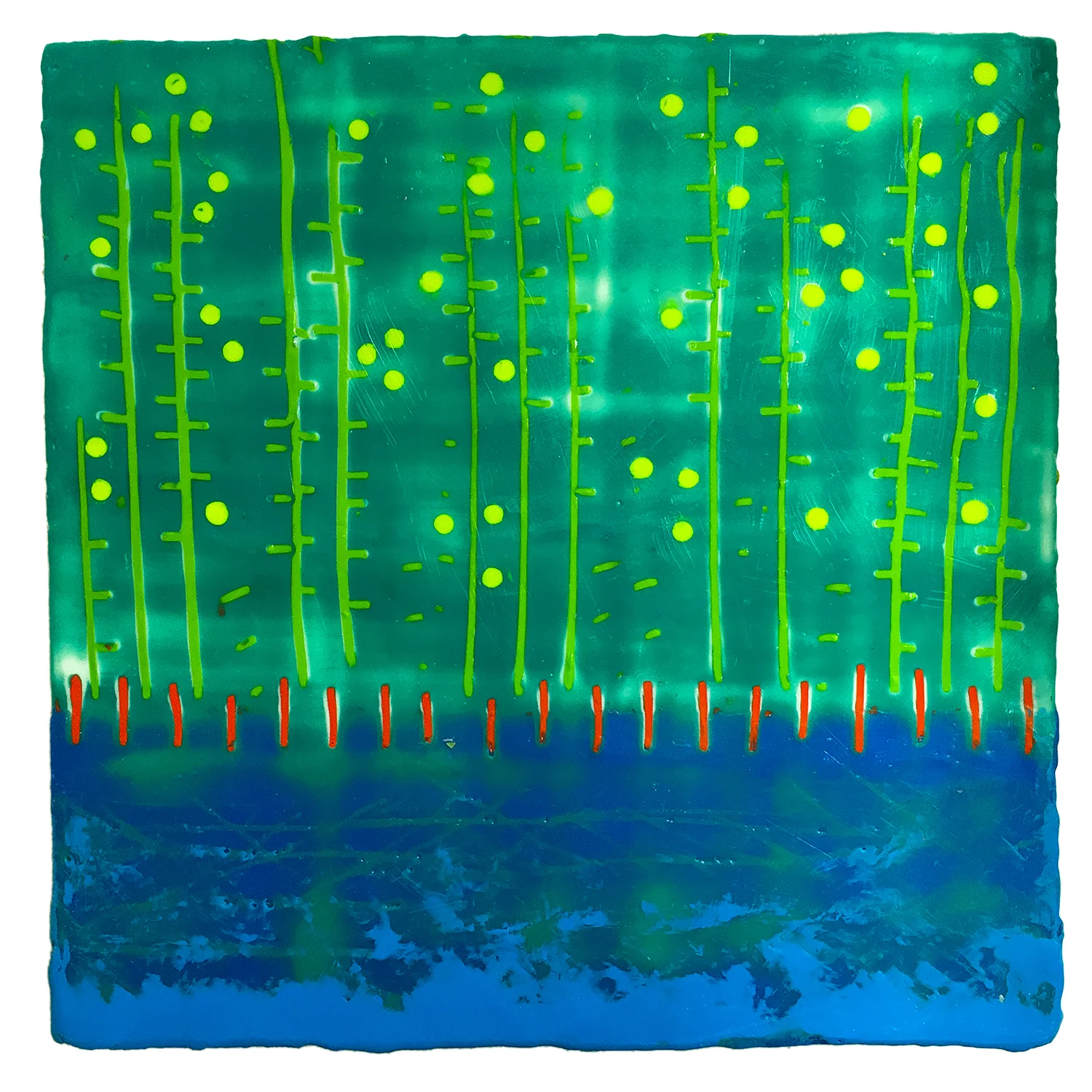 Encaustic number 22 8"X8"
