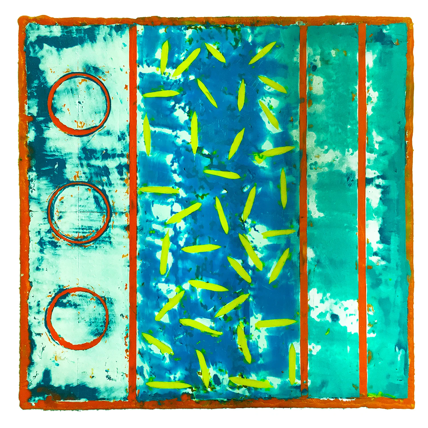 Encaustic number 23 8"X8"