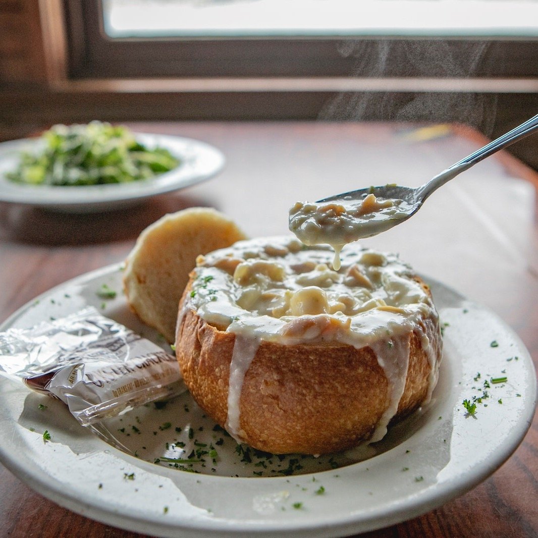 Warm up with a bowl of our comforting clam chowder &mdash; it's souper at #MobyDicks #SantaBarbara!