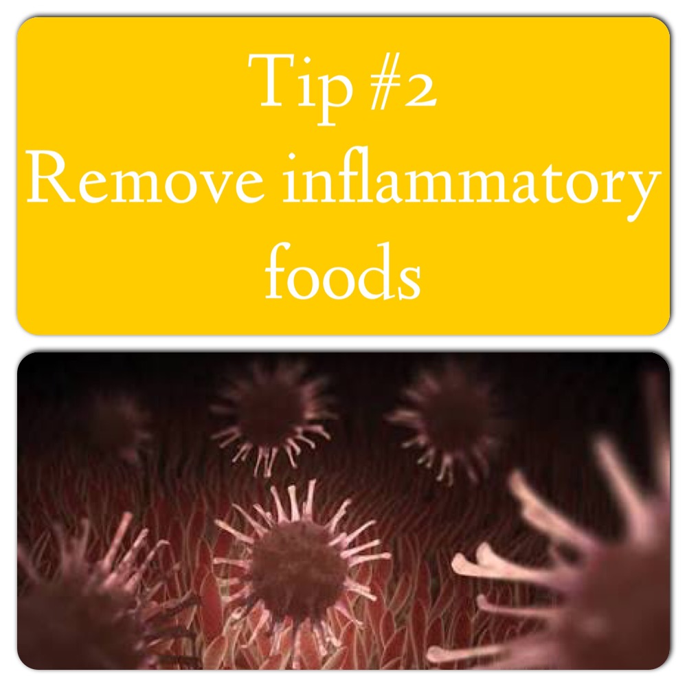 Remove any inflammatory foods. Inflammation that is in the gut generally leads to inflammation elsewhere in the body such as joints and arteries. A permeable (leaky)and inflamed gut will interfere with nutrient absorption leading to deficiencies. These are the foods which irritate the immune system and gut more than others; 1. Gluten Not only Celiacs react badly to gluten. A high % of people have non Celiacs gluten sensitivity, like a really really high amount. It's a gut irritant causing inflammation and contributes to a permeable (leaky) gut. *if you're wondering why 'Italians' can snack on pizza and pasta all day.... Well Milan is the celiac capital of the world. 2. Dairy 3. Eggs 4. Nuts 5. Night shades 6. Soy 7. Yeast Not everybody reacts to these but if you do have digestive issues, pain and swollen joints, try going on an elimination diet and notice how you feel coming off these foods and then back on. Again the gut won't heal if it's being constantly irritated. You can also do some food allergy testing.