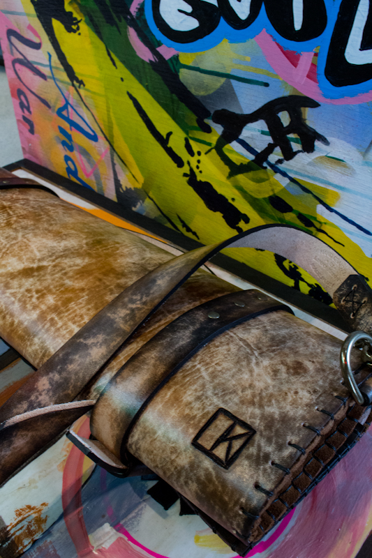 Custom leather knife roll