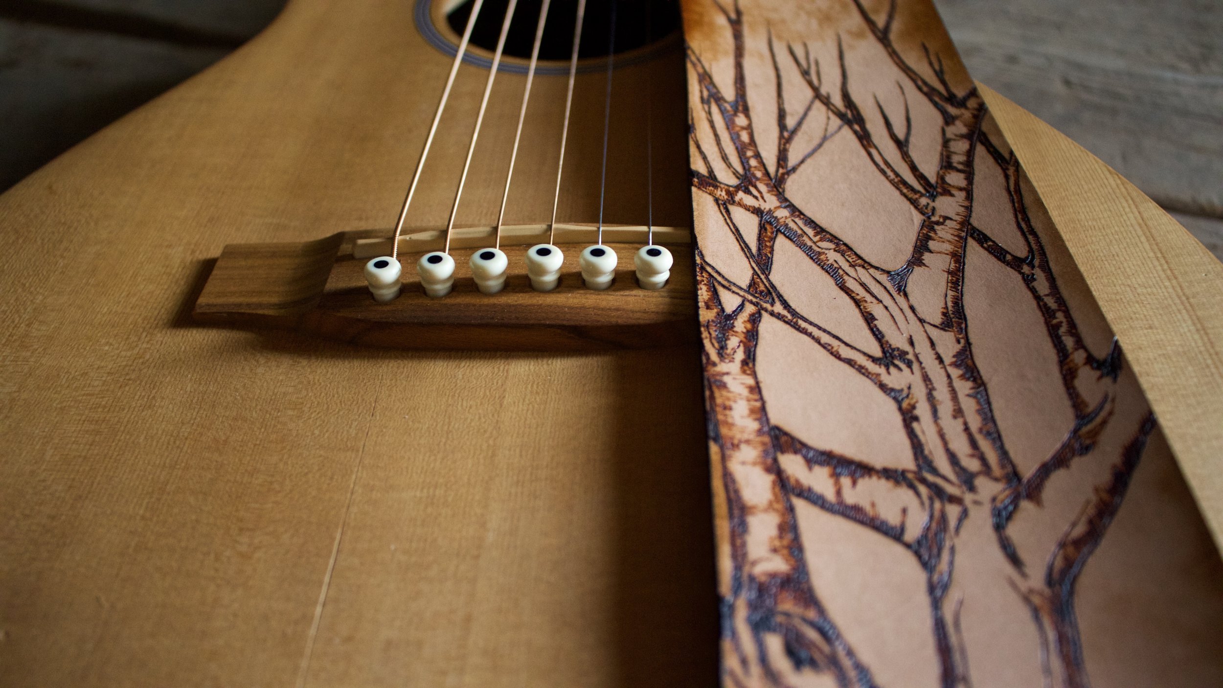 Tree and Aspen Leaves Guitar Strap  5.jpg