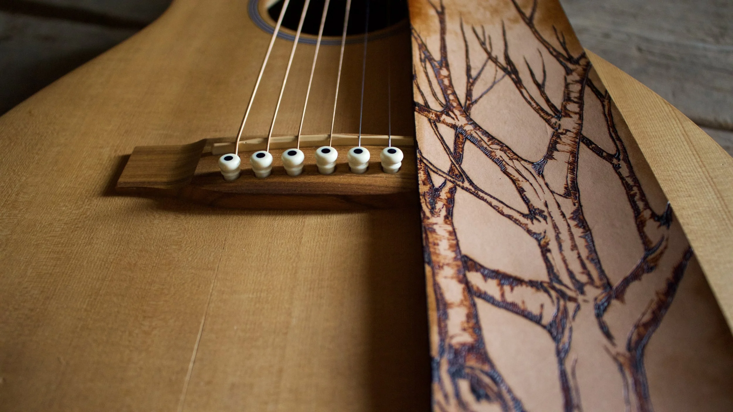 Tree and Aspen Leaves Guitar Strap 5.jpg