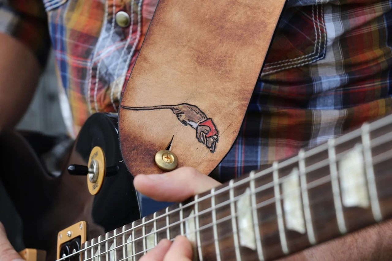 African Rat Custom Leather Guitar Strap