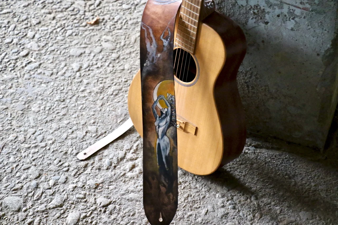 Moon Goddess wabi sabi guitar strap 2.jpg