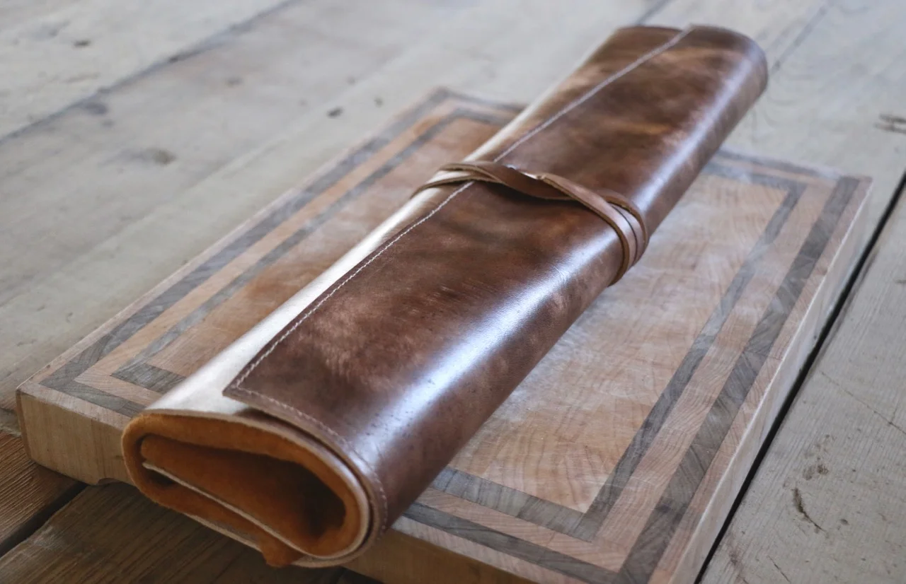 handmade knife roll for chef