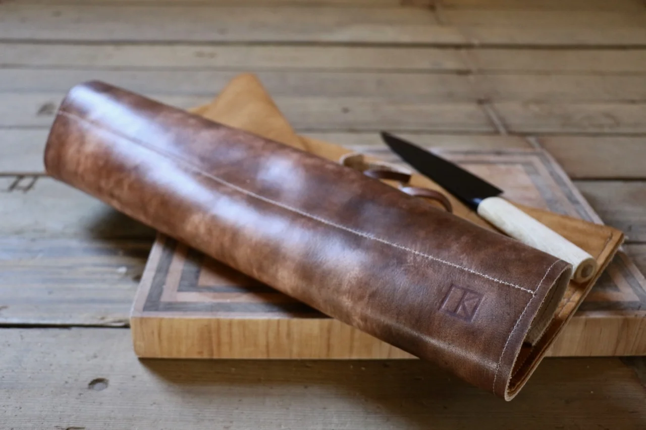 handmade knife roll for chef