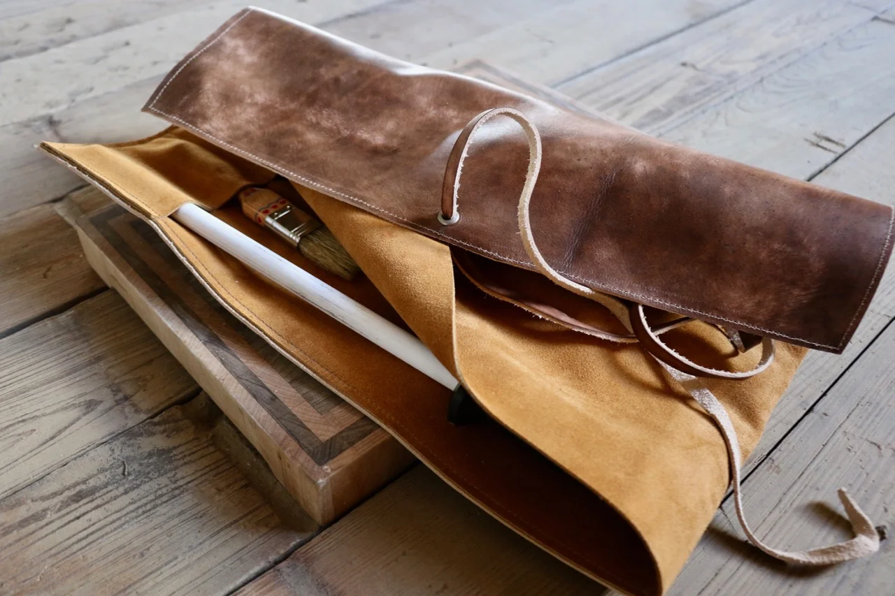handmade knife roll for chef