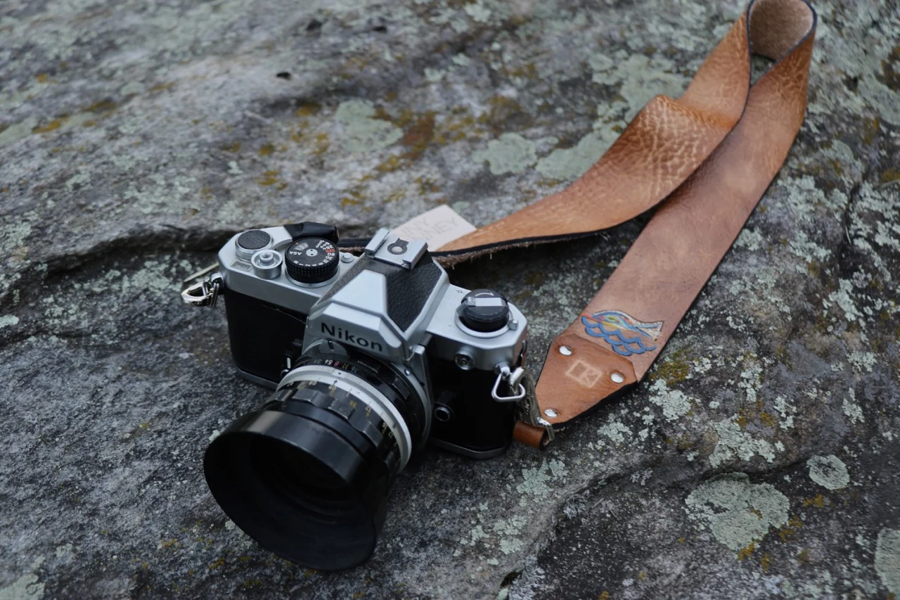 custom camera strap with fish