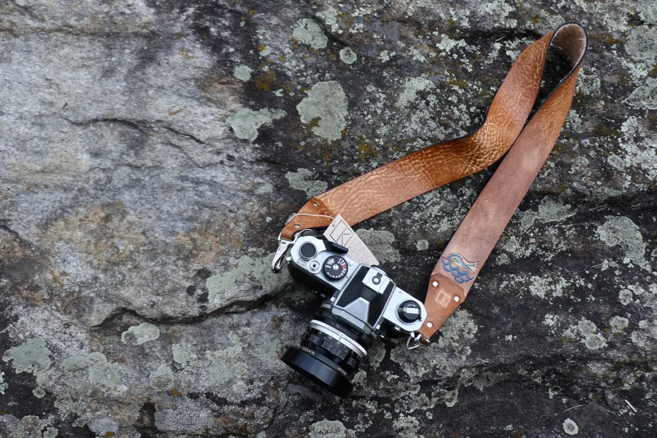 custom camera strap with fish