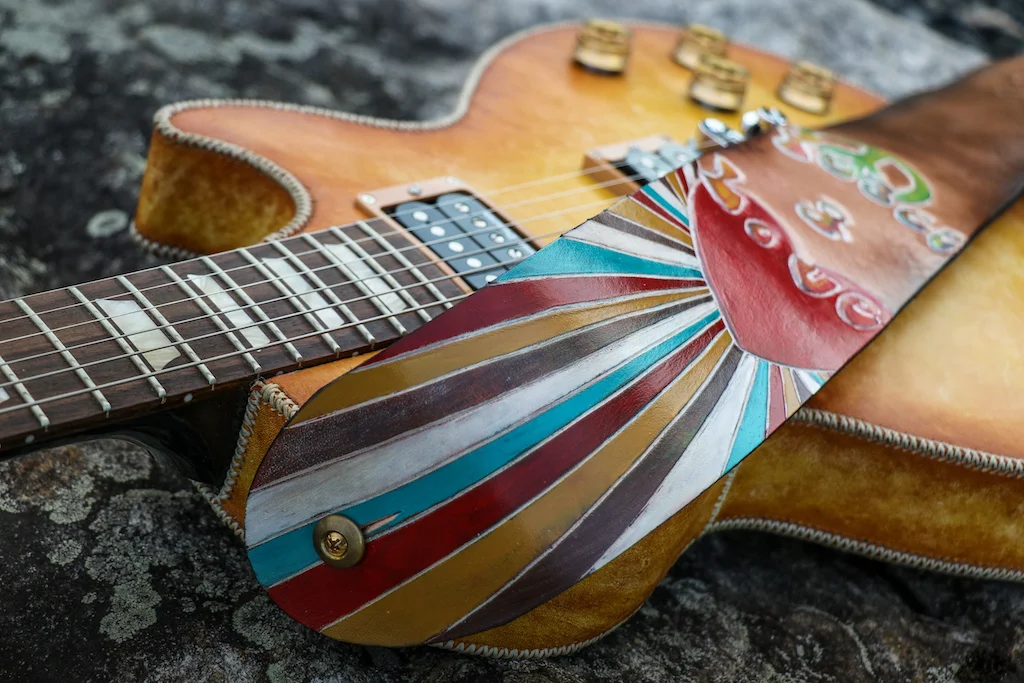 peace and love custom guitar strap