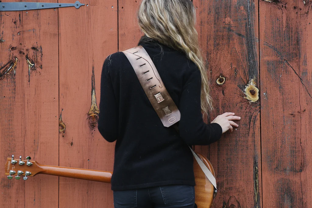 red drum fish tail custom guitar strap