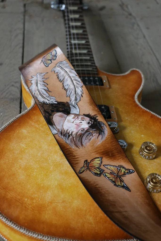 portrait custom guitar strap by Linny Kenney