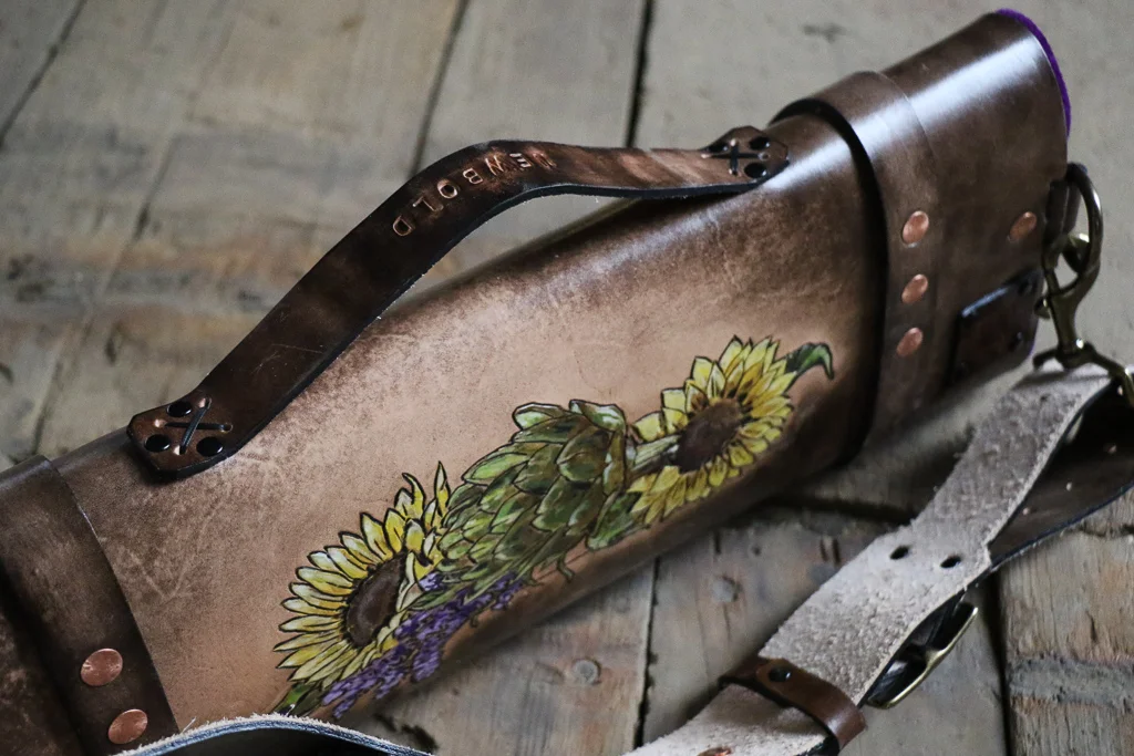 Sunflower knife roll by Linny Kenney