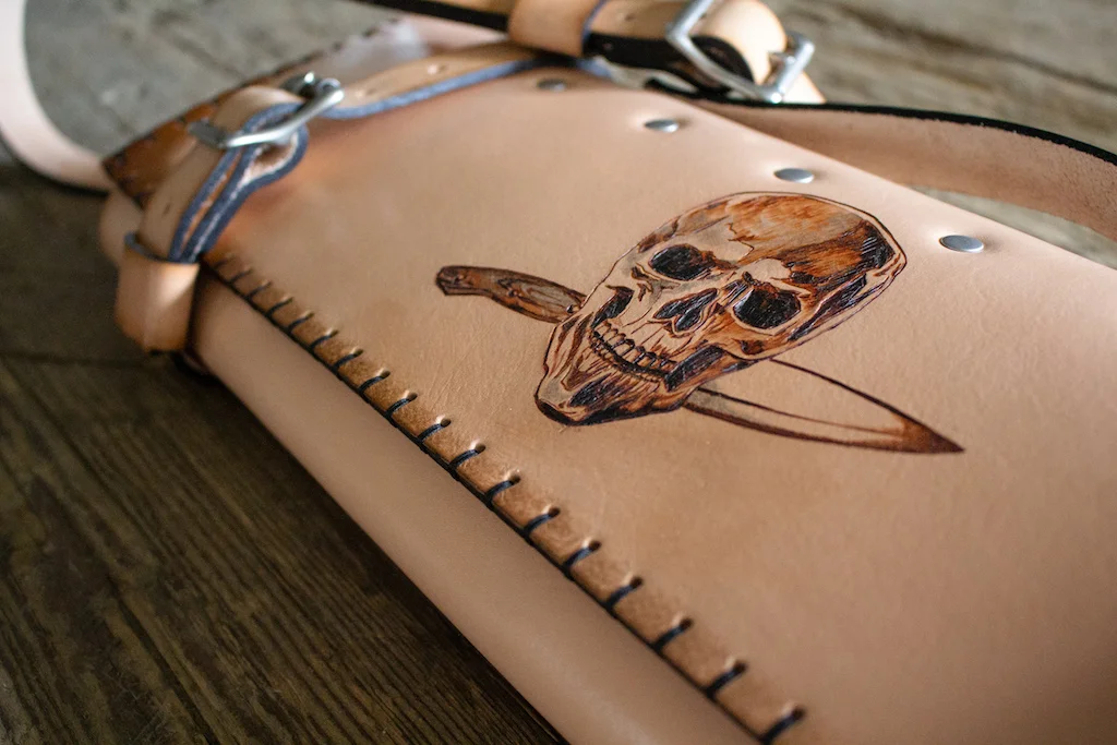 Skull Knife Roll by Linny Kenney